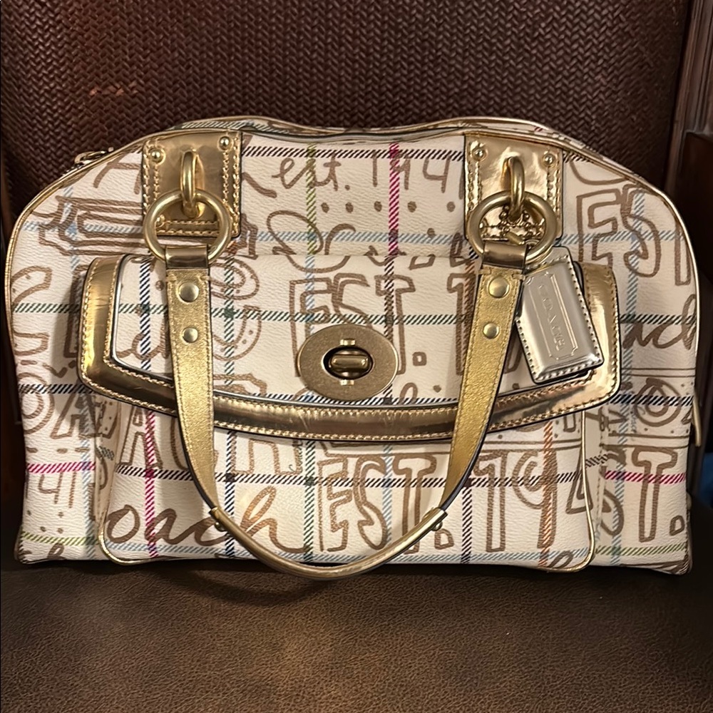 Coach Y2K tattersal scribble satchel